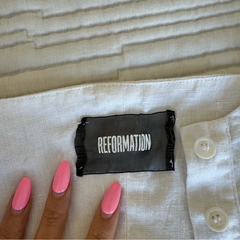 Reformation White Button-Up Linen Sundress - Picture 6 of 10